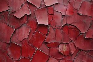 Peeling Red Paint Creates an Abstract Texture and Grunge Surface photo