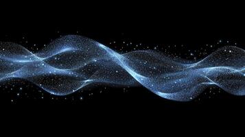 Sparkling Wave Flowing Over Dark Background Creating a Dynamic Abstract Design photo