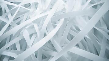 Close-up of Shredded White Paper Strips Creates Abstract Pattern photo