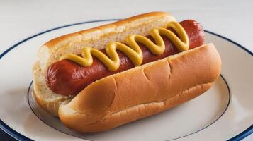 A hot dog on a plate photo