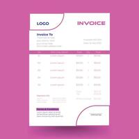 Minimalist Corporate Billing Format, Professional Corporate Invoice Template, Business Invoice template. vector