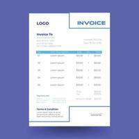 Minimalist Corporate Billing Format, Professional Corporate Invoice Template, Business Invoice. vector