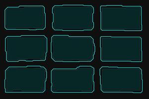 Scifi elements. Screen futuristic digital interface contol panel. Blue frame technology. vector