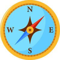 Navigation compass symbol on white background. Terrain orientation or direction. vector