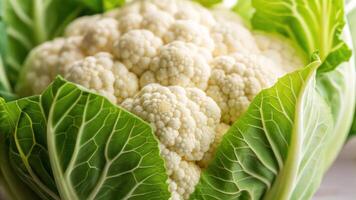 A close up of a cauliflower head photo