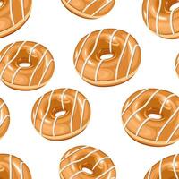 Bakery pattern design . Donuts background. Seamless pattern with donuts. Donut pattern for fabric, wrapping paper, packaging, coffee and bakery shops. Hand Drawn illustration. vector