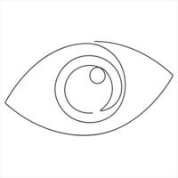 Oneline eye with retina continuous single line art design illustration vector