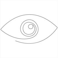 eye watch continuous line drawing of minimalist eye with retina outline design illustration vector