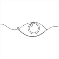 eye watch continuous single line drawing minimalist eye with retina outline style illustration vector