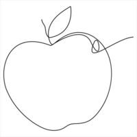 Single continuous line drawing apple fruit Minimalist style apple fruit line art design illustration vector
