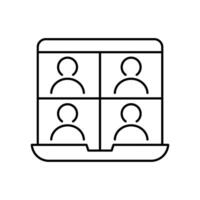 conference line icon, concept illustration, outline symbol. sign. linear symbol. vector