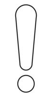 exclamation mark, black and white simple illustration of exclamation point symbol, isolated on white background vector