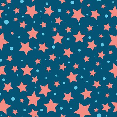 A blue and pink star pattern with dots
