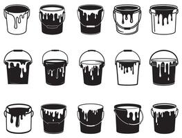 PAINT BUCKET SILHOUETTE WHITE BACKGROUND vector