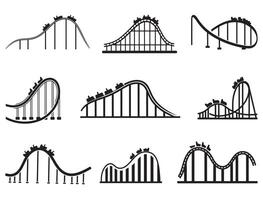 ROLLER COASTER SILHOUETTE WHITE BACKGROUND vector