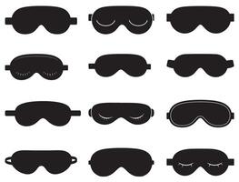 SLEEPING MASK SILHOUETTE WHITE BACKGROUND vector