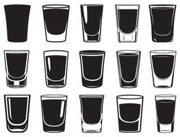 SHOT GLASS SILHOUETTE WHITE BACKGROUND vector