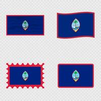 Guam national flag in four different styles. vector