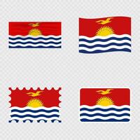 Kiribati national flag in four different styles. vector