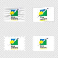 Guadeloupe national flag in four different styles. vector