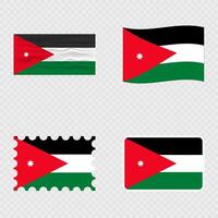 Jordan national flag in four different styles. vector