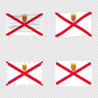 Jersey national flag in four different styles. vector