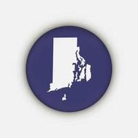Rhode Island state circle map with shadow. vector