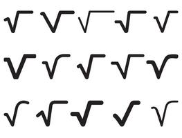 SQUARE ROOT SILHOUETTE WHITE BACKGROUND vector