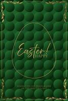 Easter happy greeting card with golden foil background vector