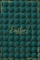 Easter happy greeting card with gold foil background vector