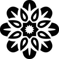 A black and white flower design with a white background vector