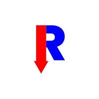 R arrow red and blue color vector