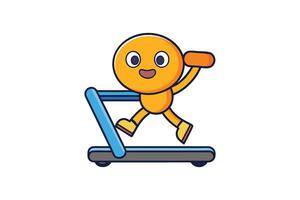 Running Man Treadmill Icon for Fitness Exercise Design vector