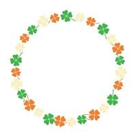 Shamrock Clover Frame with Irish Colors in a Circular Pattern for Saint Patricks Day vector