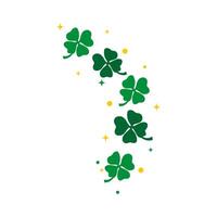 Green Shamrocks and Golden Sparkles Symbolizing Luck and Fortune vector