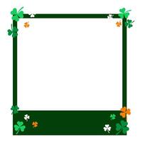 Saint Patricks Day Shamrock Frame in Green Orange and White with Irish Theme vector