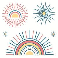 Classic Sunburst and Light Beam Elements for Branding and Design vector