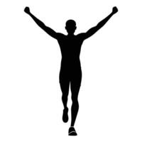 Powerful Running Figure in Black Silhouette Style vector