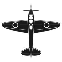 High Speed Combat Jet Silhouette Warplane Icon vector
