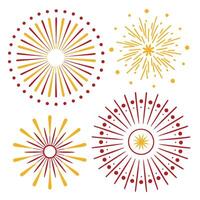 Decorative Sunburst Elements Vintage and Modern Light Rays vector