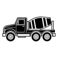 Concrete Mixer Lorry Silhouette Building and Construction Theme vector