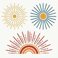 Bursting Sun Rays Vintage Sunburst Elements for Design vector