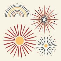Radiant Sunburst and Firework Collection for Branding and Design vector
