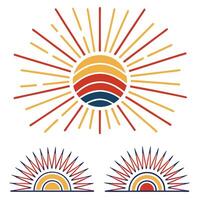 Vintage Sunburst Graphics for Logos, Typography, and Frames vector