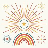 Retro Sunshine and Starburst Graphics for Logos and Prints vector