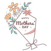 Heartfelt Happy Mothers Day Emblem vector