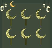 Moon charm and cake topper vector