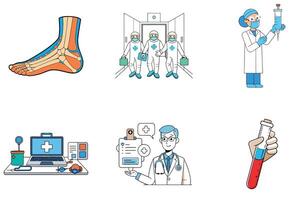 Lab Bundle Medicine and Science Discovery Collection Icons vector