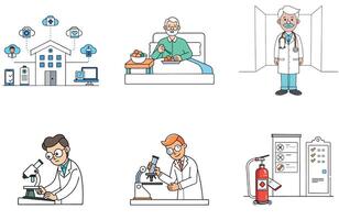 Modern Medical Bundle Advanced Technology Collection Icons vector