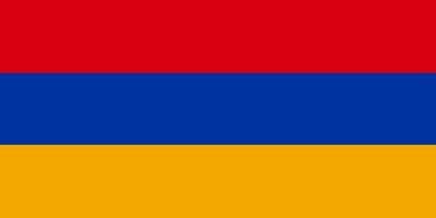 Classic flag Armenia. Official flag Armenia with size proportions and original color. Standard color and size. Independence Day. Banner template. National flag Armenia with coat arms. vector